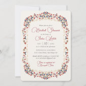 Luxe Botanische Bloemen Paisley Vrijgezellenfeest Kaart (Voorkant)