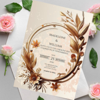 Luxe Botanische Elegante Sophisticated Wedding Kaart