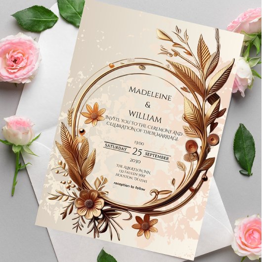 Luxe Botanische Elegante Sophisticated Wedding Kaart