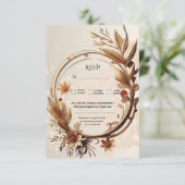 Luxe Botanische Elegante Sophisticated Wedding RSVP Kaartje (Staand voorkant)