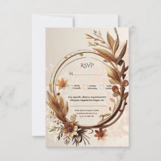 Luxe Botanische Elegante Sophisticated Wedding RSVP Kaartje