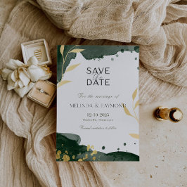 Luxe Botanische Groene Save the Date Trouwkaart Kaart
