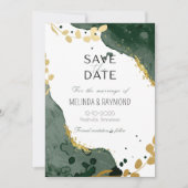 Luxe Botanische Groene Save the Date Trouwkaart Kaart (Voorkant)