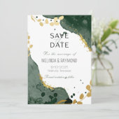 Luxe Botanische Groene Save the Date Trouwkaart Kaart (Staand voorkant)