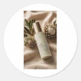 Luxe Botanische Huidverzorging Etiketontwerp Ronde Sticker