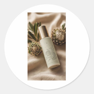 Luxe Botanische Huidverzorging Etiketontwerp Ronde Sticker