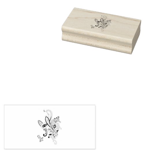 Luxe botanische paisley rubberen stempel (Gestempeld)