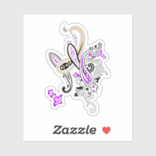 Luxe botanische paisley-sticker met stans sticker