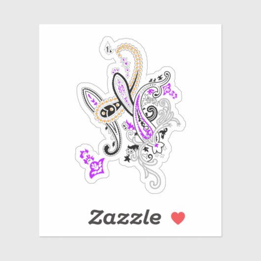 Luxe botanische paisley-sticker met stans sticker (Vel)