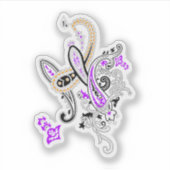 Luxe botanische paisley-sticker met stans sticker (Voorkant)