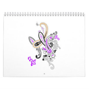 Luxe botanische paisley-wandkalender kalender