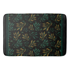 Luxe botanische patroon van gouden en groene blade badmat