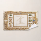Luxe botanische sierlijst met aangepaste naam handdoek (Handdoek)