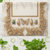 Luxe botanische sierlijst met eigen naam theedoek (Gevouwen)