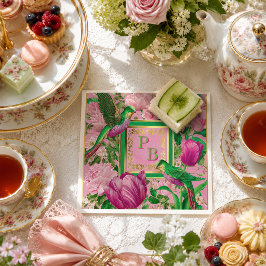 Luxe botanische theepartijcocktail servet