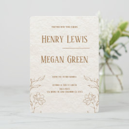 Luxe botanische trouwkaart | Elegante Ivor Kaart