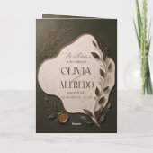 Luxe botanische trouwuitnodiging | Elegante groen (Achterkant)