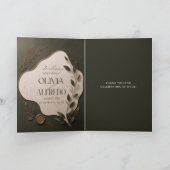 Luxe botanische trouwuitnodiging | Elegante groen (Binnen)