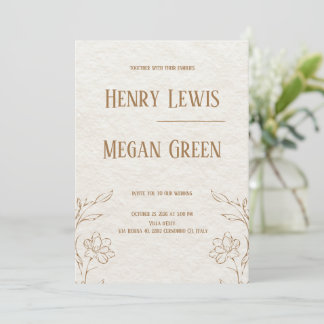 Luxe botanische trouwuitnodiging | Elegante Ivor Kaart