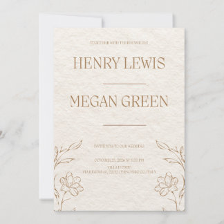 Luxe botanische trouwuitnodiging | Elegante Ivor Kaart