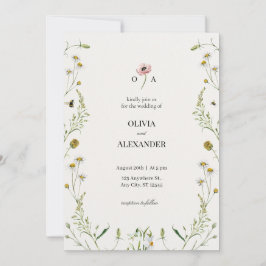 Luxe botanische trouwuitnodiging kaart