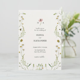 Luxe botanische trouwuitnodiging kaart