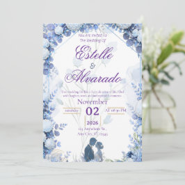 Luxe botanische trouwuitnodiging kaart