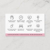 Luxe Botox Lip Filler Nastruction Card Visitekaartje (Achterkant)