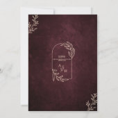 Luxe Bourgogne Bloemen Goud Islamitische Huwelijk Kaart (Achterkant)