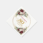 Luxe Bourgogne Bloemense servetten voor 80ste verj (Hoek)