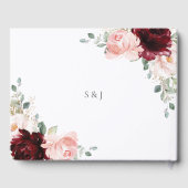 Luxe Bourgogne Blush Rozen Bloemen Huwelijk Gastenboek (Achterkant)