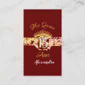Luxe Bourgogne Elegant Quinceañera Spaans Informatiekaartje (Voorkant)