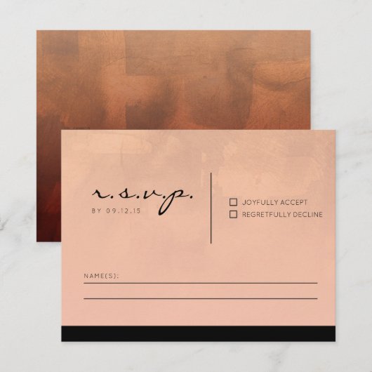 Luxe Bourgogne en Blush RSVP-kaart RSVP Kaartje (Voorkant / Achterkant)