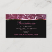 Luxe Bourgogne Glitter en Lichtgevende Sterren Ele Visitekaartje (Achterkant)
