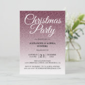Luxe Bourgogne Glitter Ombre Kerstfeest Kaart (Staand voorkant)