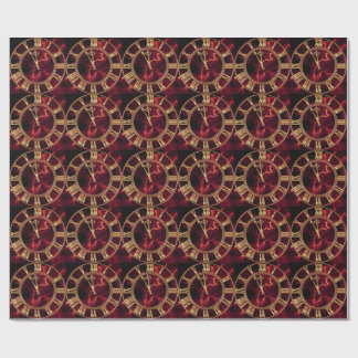 Luxe Bourgogne marmeren wandklok met gouden Romein Cadeaupapier