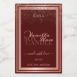 Luxe Bourgogne Product Verpakkingslabels Roos Gold Voedselcontainer Etiket