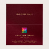 Luxe Bourgogne Red Upload uw Logo gevouwen Visitekaartje (Binnenkant ongevouwen)