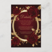 Luxe Bourgogne Rode Rose Flamenco Bruiloft Informatiekaartje (Voorkant)