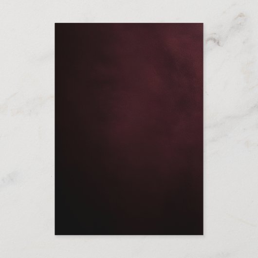 Luxe Bourgogne Rode Rose Flamenco Bruiloft Informatiekaartje (Achterkant)