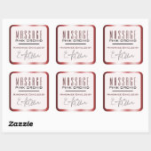 Luxe Bourgogne Rood Ombre Signature Tekst kaarsen Vierkante Sticker (Vel)