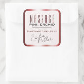 Luxe Bourgogne Rood Ombre Signature Tekst kaarsen Vierkante Sticker (Tas)