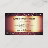 Luxe Bourgogne Roos Golden Glitter Stars Fabulous Visitekaartje (Achterkant)