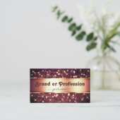 Luxe Bourgogne Roos Golden Glitter Stars Fabulous Visitekaartje (Staand voorkant)