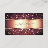 Luxe Bourgogne Roos Golden Glitter Stars Monogram Visitekaartje (Voorkant)