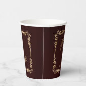 Luxe Bourgondië en goud bloeit bruiloft Papieren Bekers (Rechts)