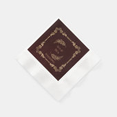 Luxe Bourgondië en goud bloeit bruiloft Servet (Hoek)