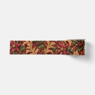 Luxe Bourgondië Goud Poinsettia Kerst Bloemstuk Grosgrain Lint