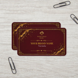 Luxe Bourgondië Gouden Vierkante Oorbelkaart Visitekaartje