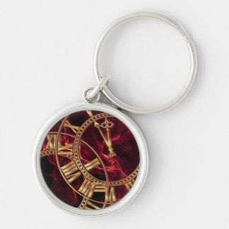 Luxe Bourgondië marmeren wandklok met gouden Romei Sleutelhanger